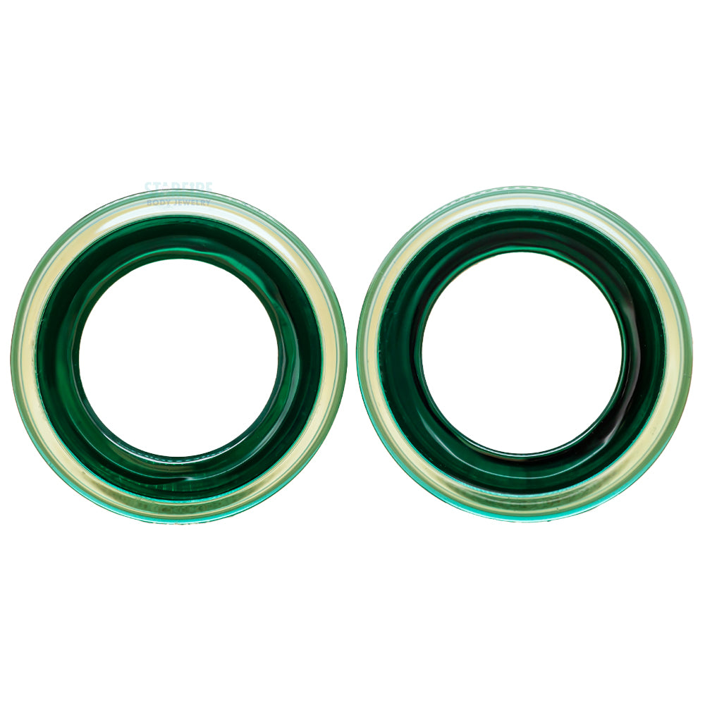 Boro Bullet Holes (glass eyelets) - Aqua