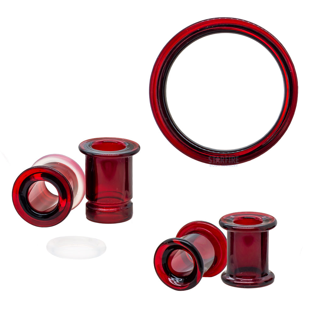 Boro Bullet Holes (Glass Eyelets) - Ruby