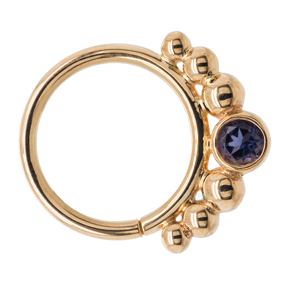 "Dione" Seam Ring in Gold with Iolite