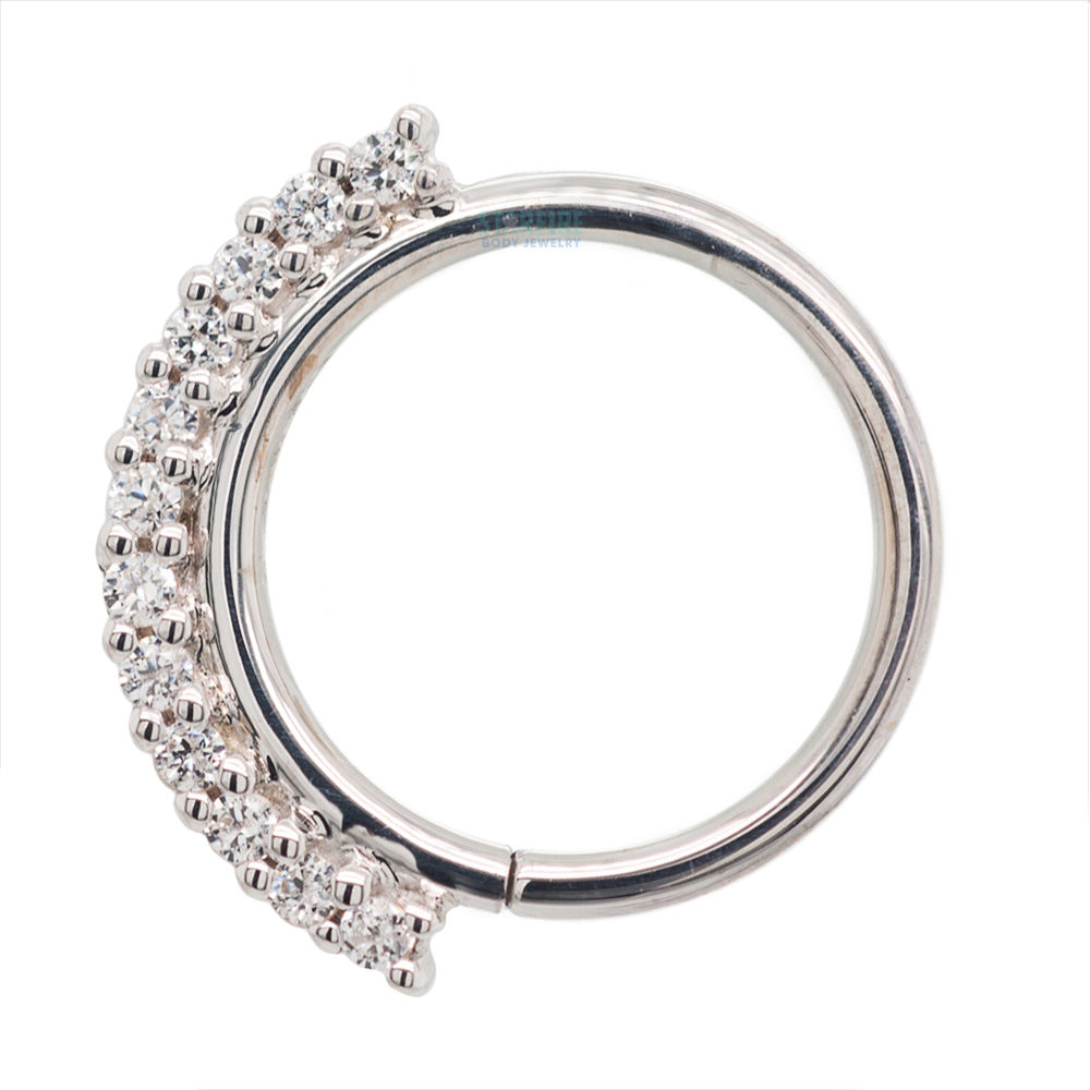 "Dahlia" Seam Ring in Gold with White CZ's
