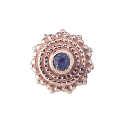 Round Afghan Threaded End in Gold with Iolite