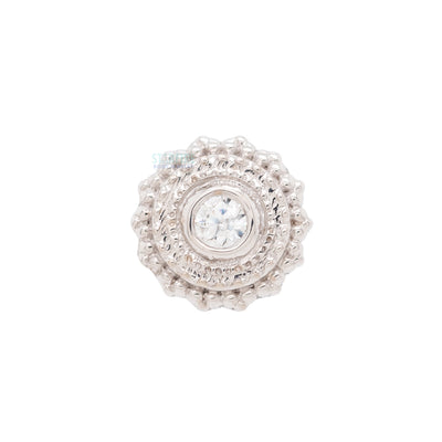 threadless: Round Afghan Pin in Gold with White CZ