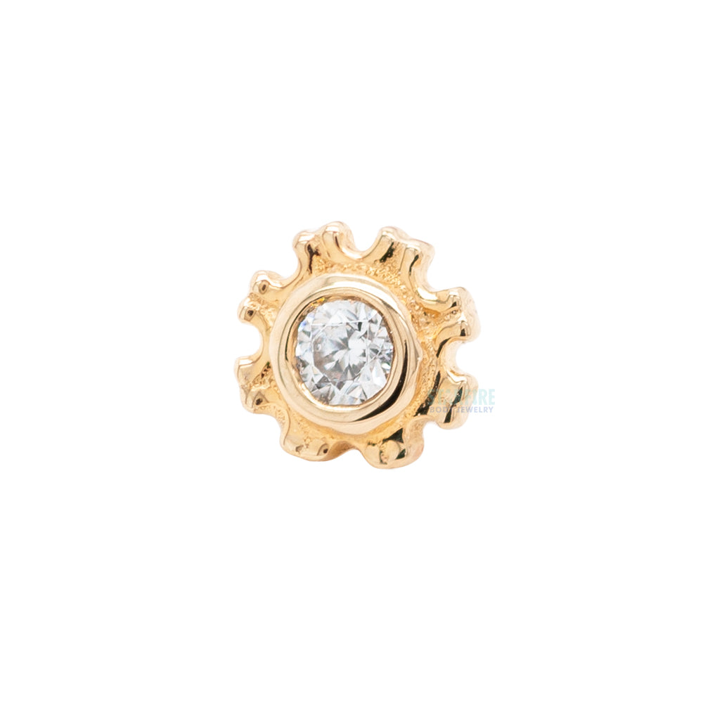 "Firenze" Threaded End in Gold & Platinum with White CZ
