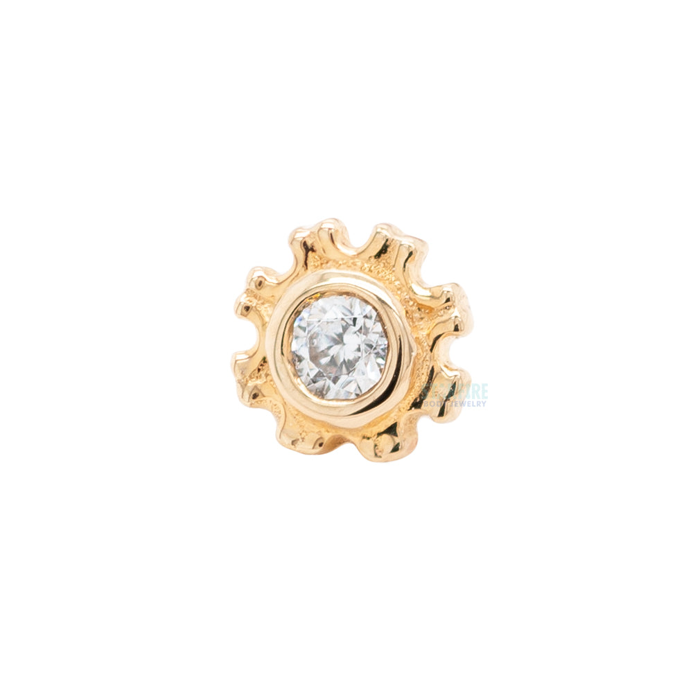 "Firenze" Threaded End in Gold with White CZ