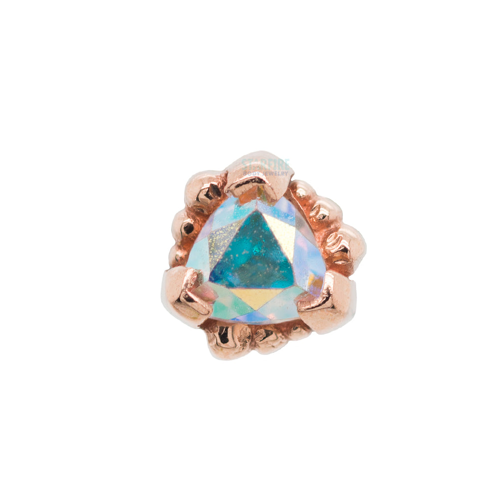 Beaded Trillion Threaded End in Gold with Mercury Mist Topaz