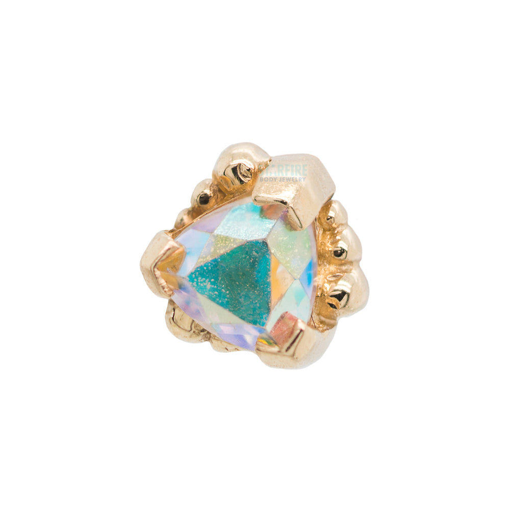Beaded Trillion Threaded End in Gold with Mercury Mist Topaz