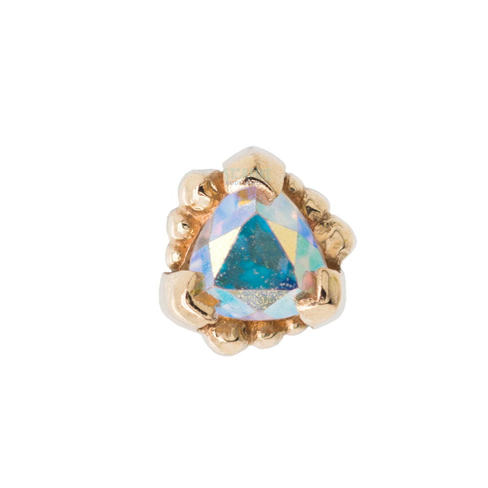 Beaded Trillion Threaded End in Gold with Mercury Mist Topaz