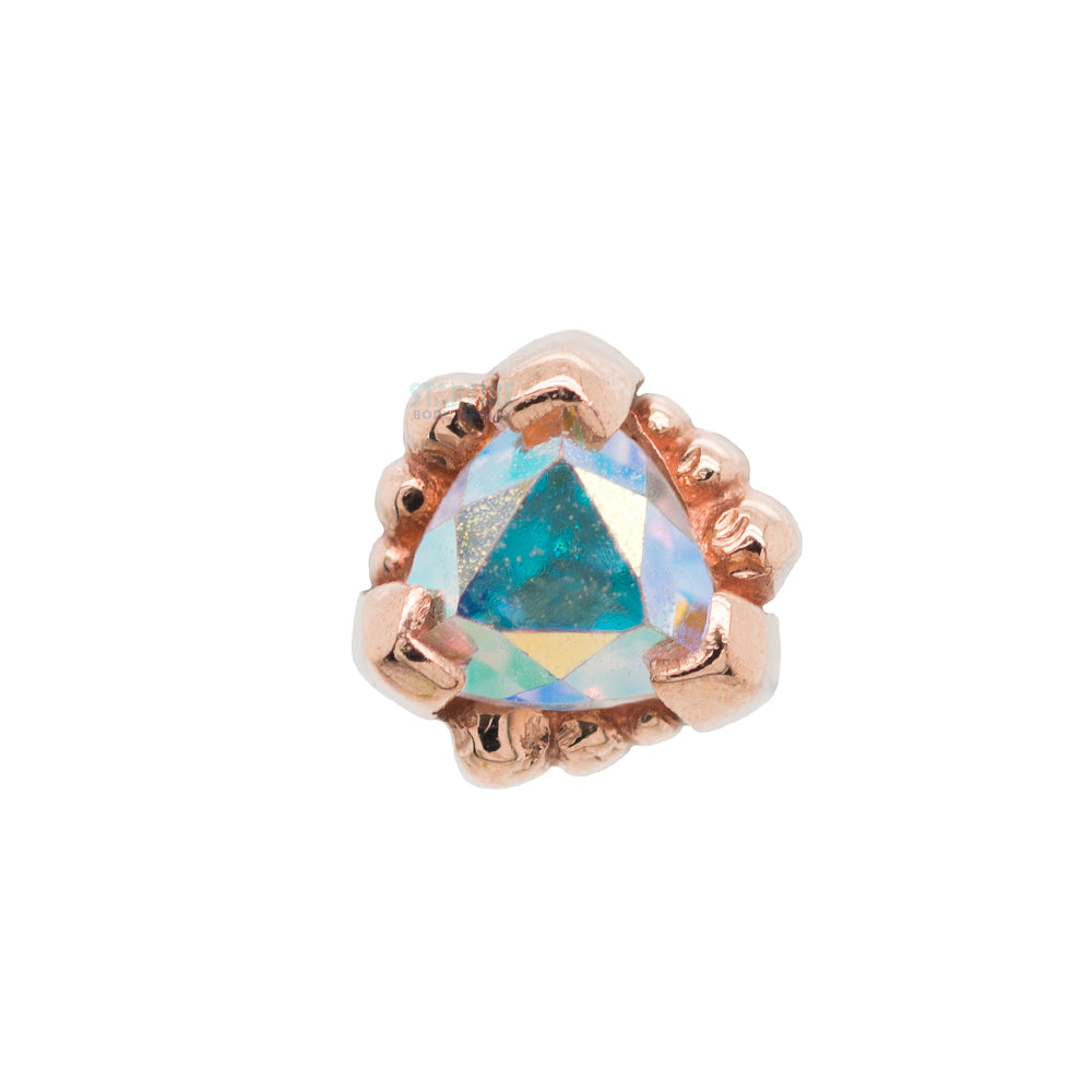 threadless: Beaded Trillion with Mercury Mist Topaz Pin in Gold