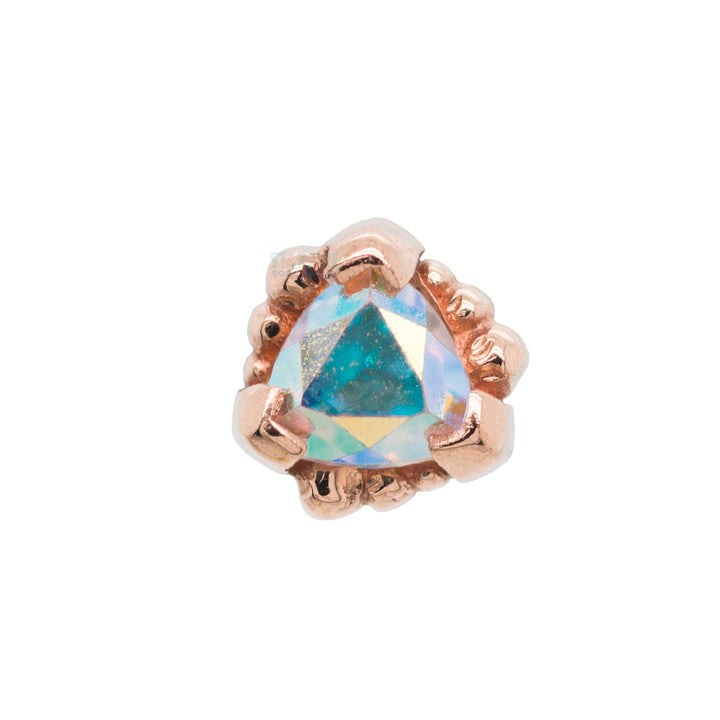 threadless: Beaded Trillion with Mercury Mist Topaz Pin in Gold