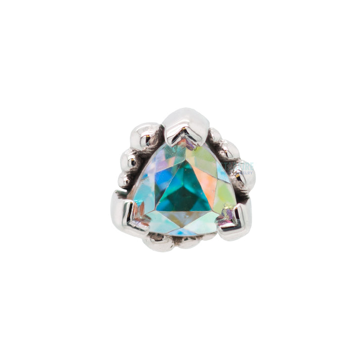 threadless: Beaded Trillion with Mercury Mist Topaz Pin in Gold