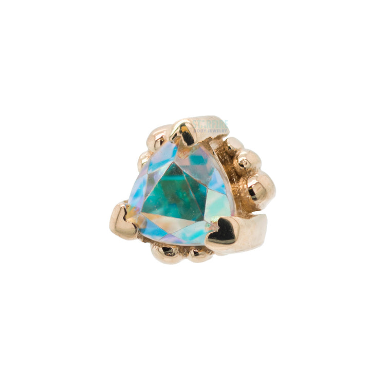 threadless: Beaded Trillion with Mercury Mist Topaz Pin in Gold