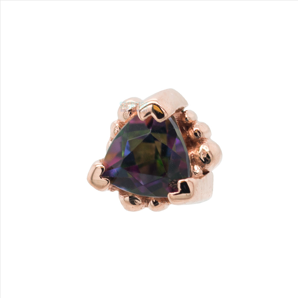 threadless: Beaded Trillion with Mystic Topaz Pin in Gold