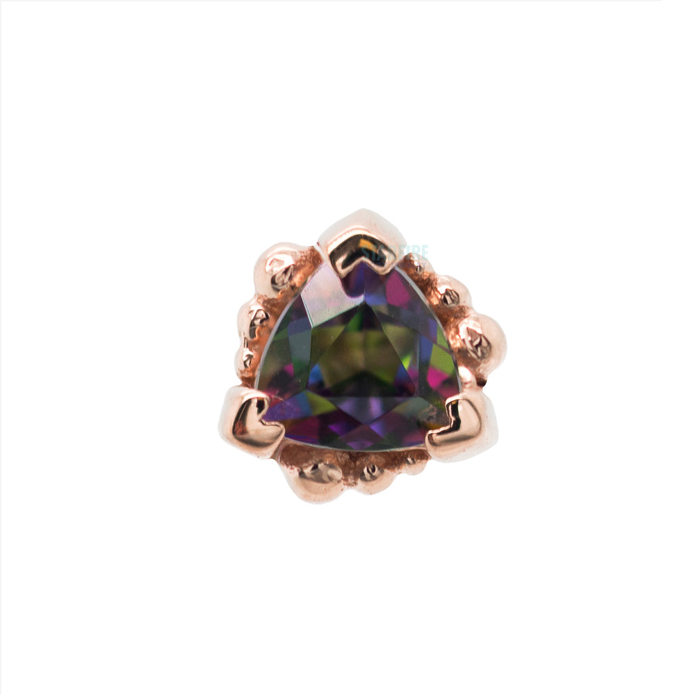 threadless: Beaded Trillion with Mystic Topaz Pin in Gold