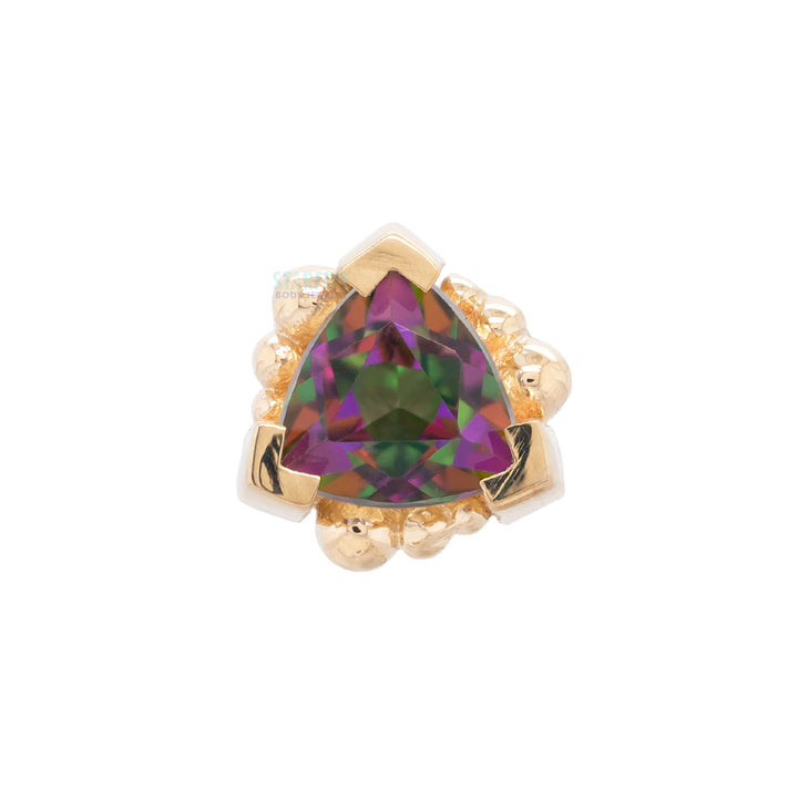 Beaded Trillion Threaded End in Gold with Mystic Topaz