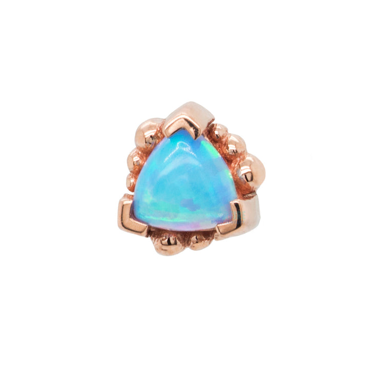 Beaded Trillion Threaded End in Gold with Opal
