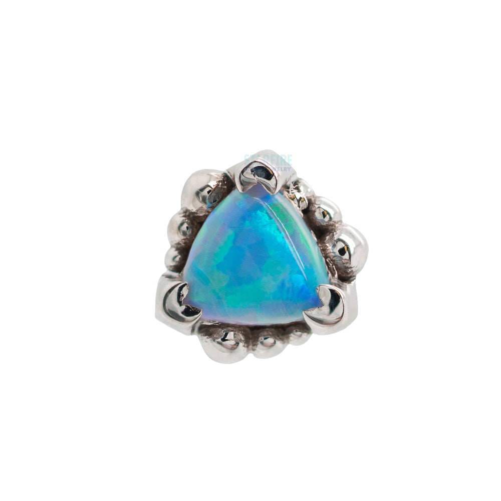Beaded Trillion Threaded End in Gold with Opal