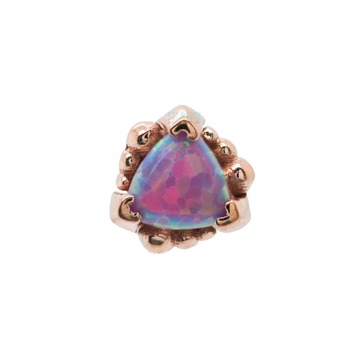 Beaded Trillion Threaded End in Gold with Opal