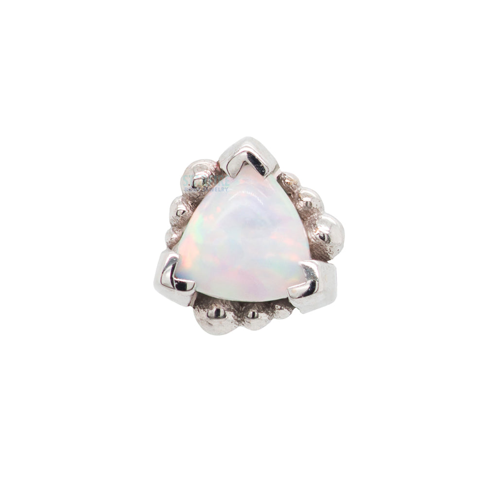 Beaded Trillion Threaded End in Gold with Opal