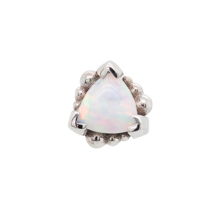Beaded Trillion Threaded End in Gold with Opal