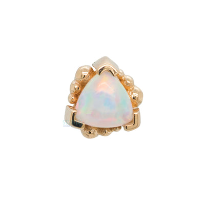 Beaded Trillion Threaded End in Gold with Opal