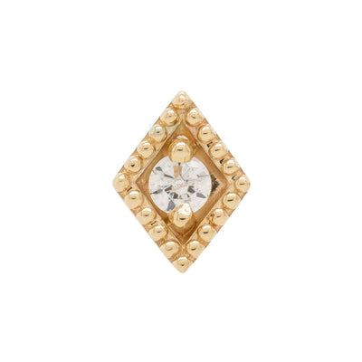 "Harlequin" Threaded End in Gold with White CZ