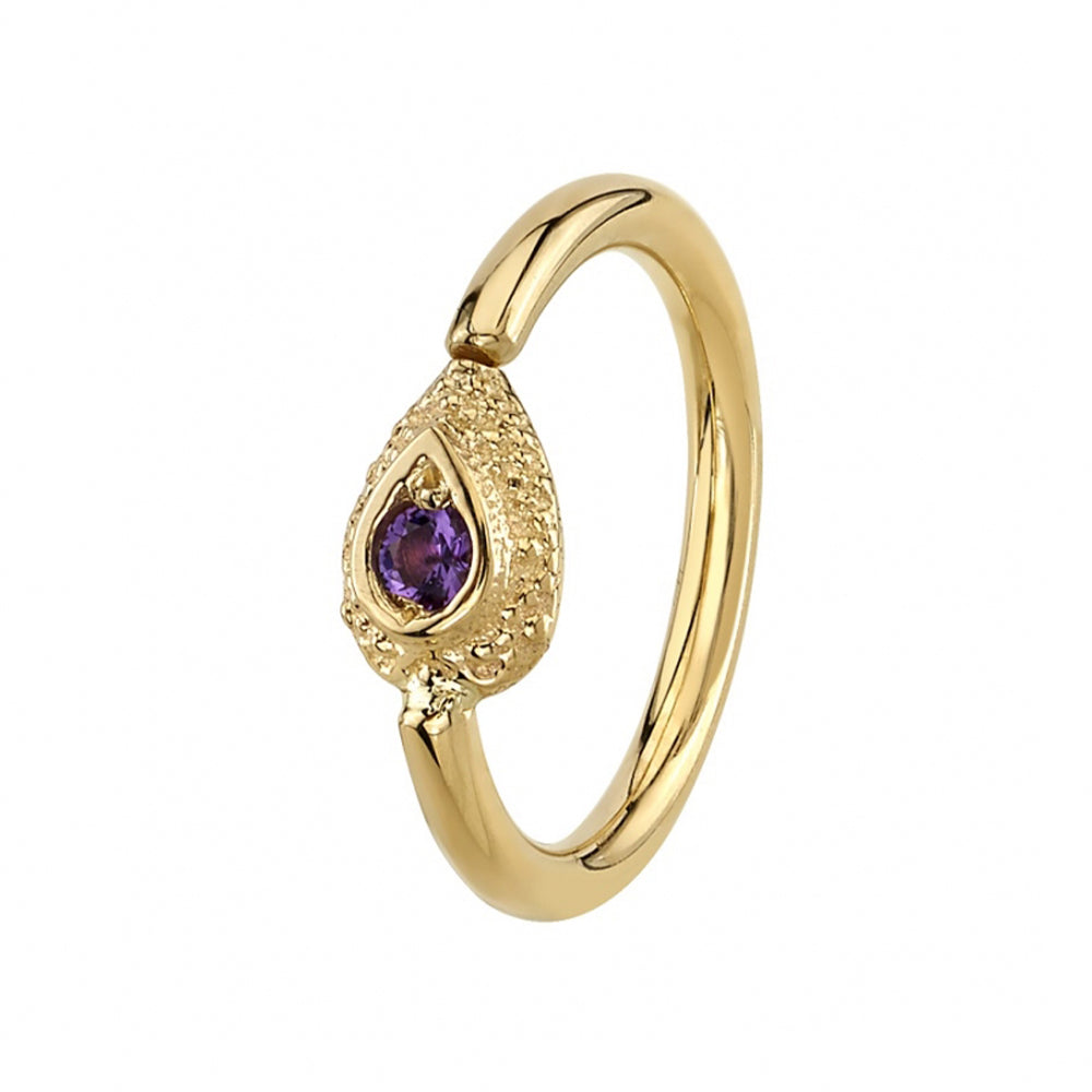 "Nanda" Seam Ring in Gold with Amethyst