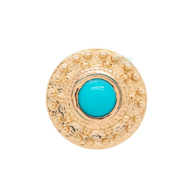 "Nanda" Threaded End in Gold with Turquoise