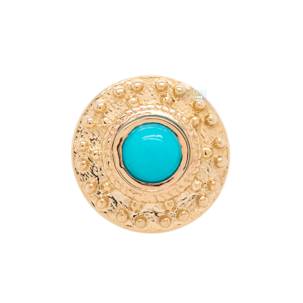 "Nanda" Threaded End in Gold with Turquoise