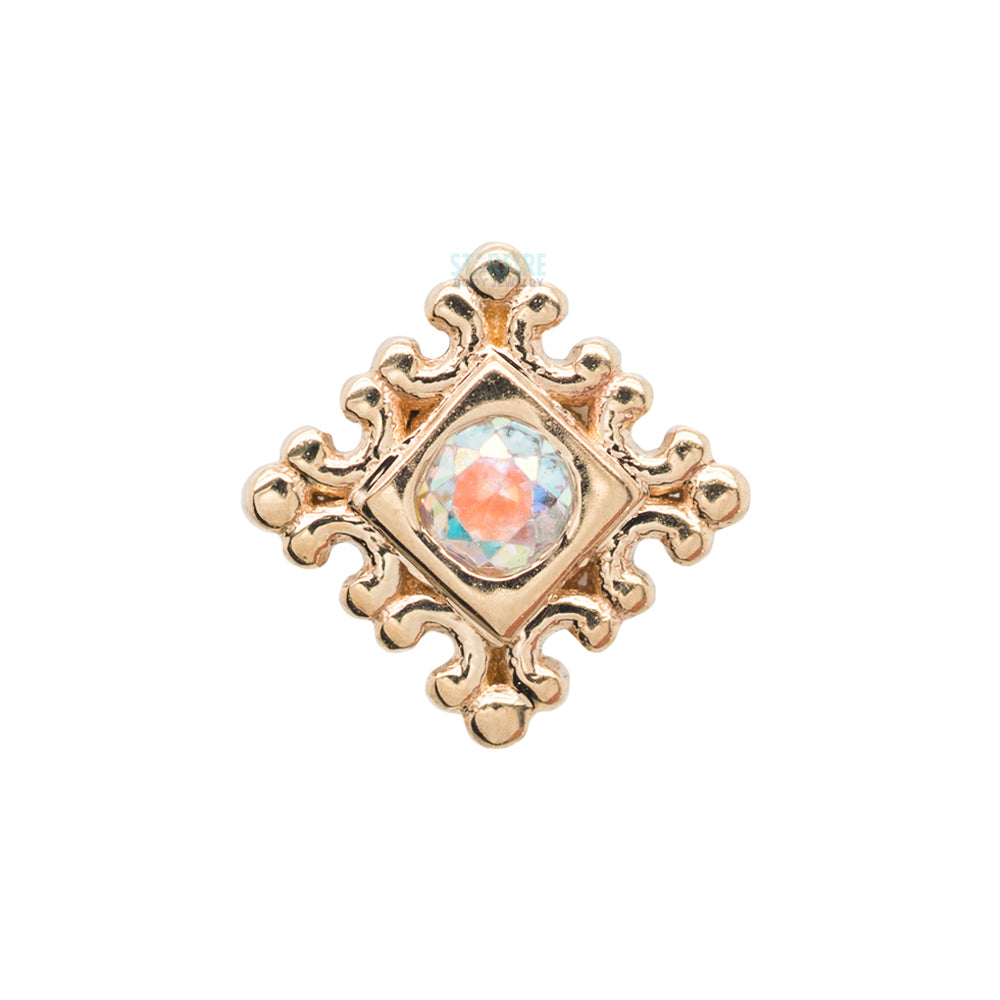 Flourish Illusion Threaded End in Gold with Mercury Mist Topaz