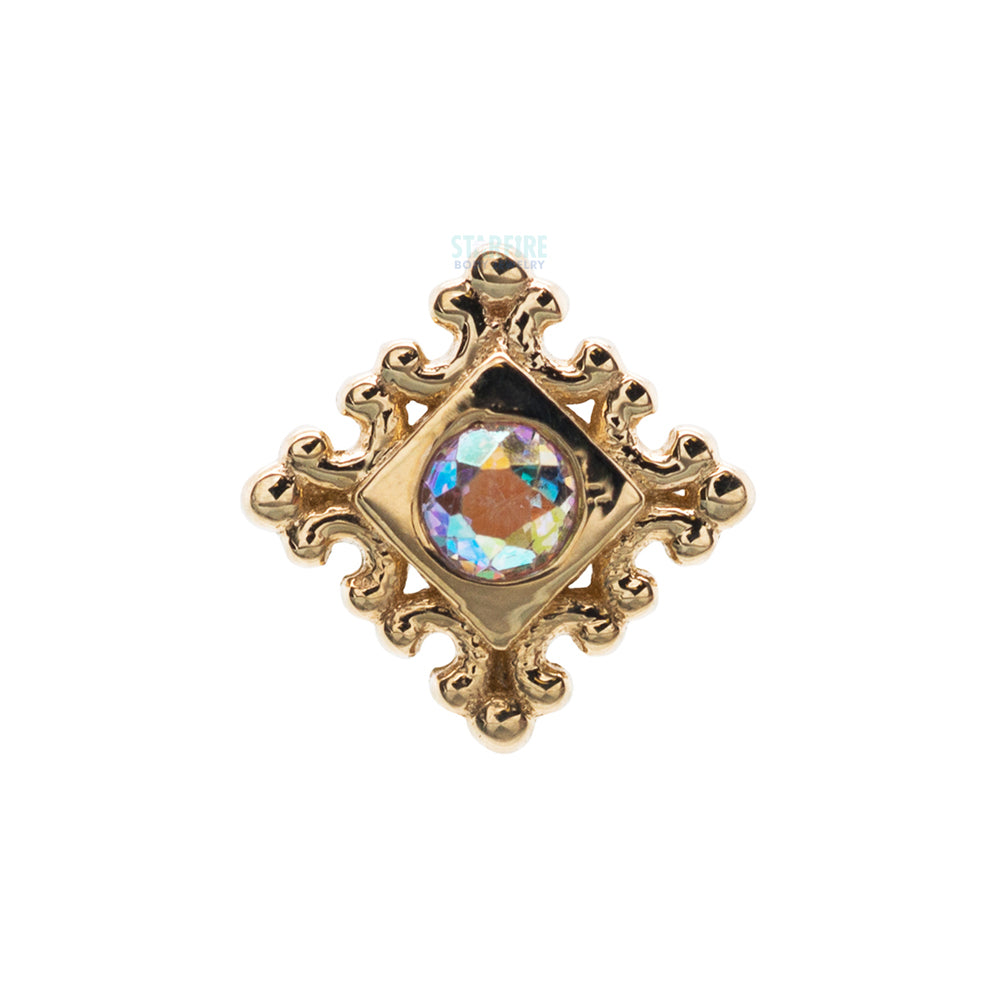 threadless: Flourish Illusion Pin in Gold with Mercury Mist Topaz