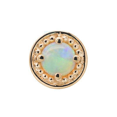 threadless: Millgrain Prong Pin in Gold with Genuine White Opal