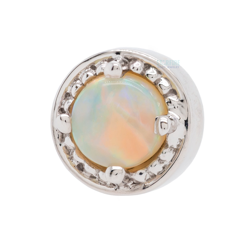 threadless: Millgrain Prong Pin in Gold with Genuine White Opal