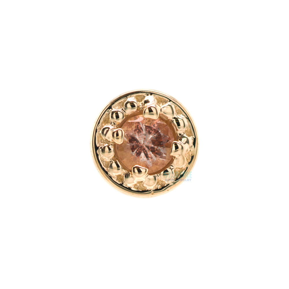 threadless: Milgrain Prong Pin in Gold & Platinum with Oregon Sunstone