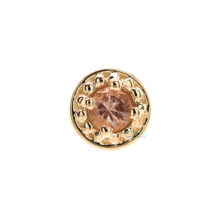 threadless: Milgrain Prong Pin in Gold & Platinum with Oregon Sunstone