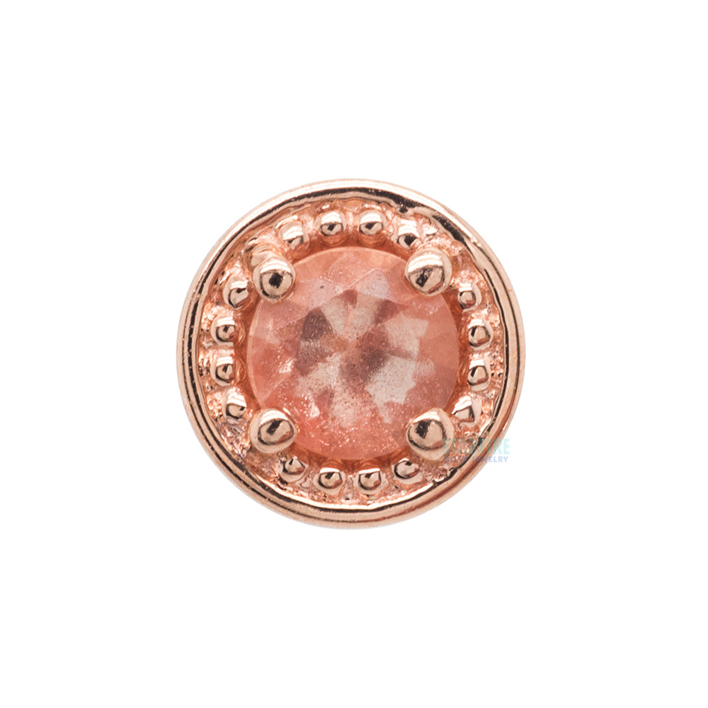 threadless: Milgrain Prong Pin in Gold & Platinum with Oregon Sunstone