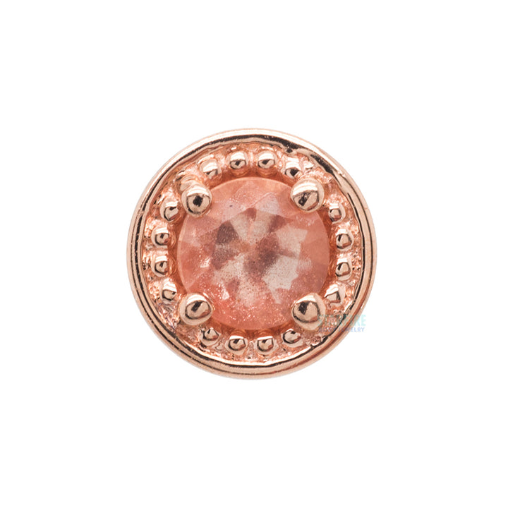 threadless: Milgrain Prong Pin in Gold & Platinum with Oregon Sunstone