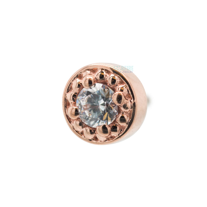 threadless: Milgrain Prong Pin in Gold with White CZ