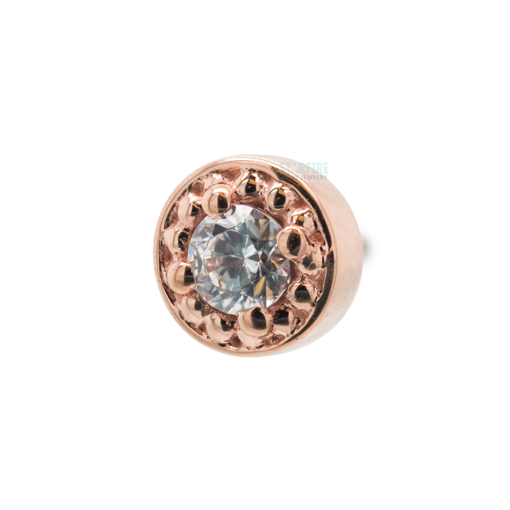 threadless: Millgrain Prong Pin in Gold with White CZ