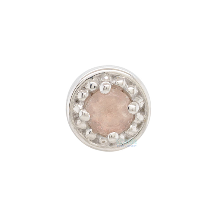threadless: Milgrain Prong Pin in Gold & Platinum with Oregon Sunstone
