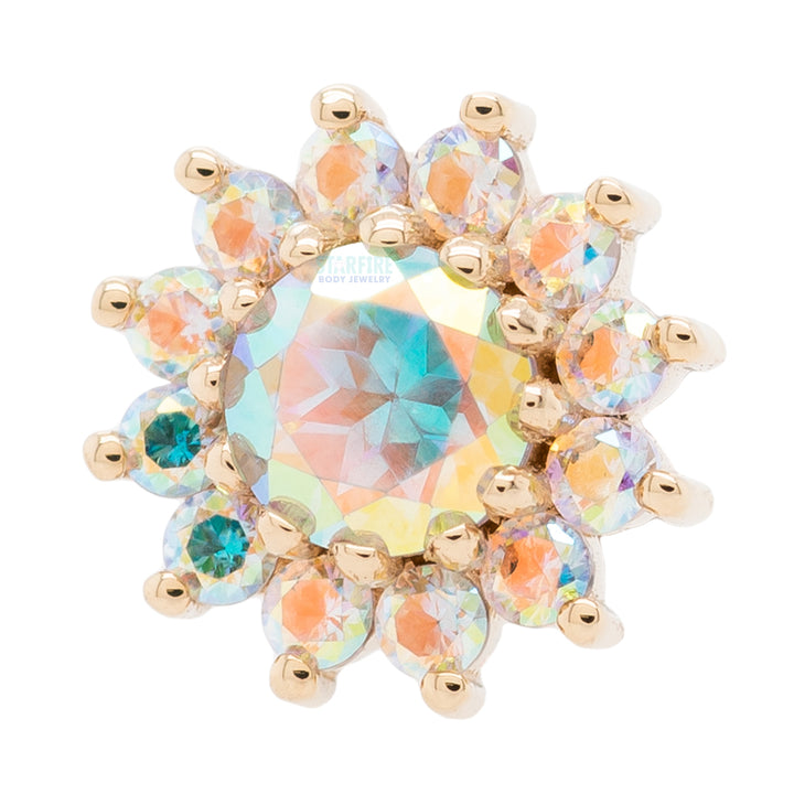 "The Rose" Threaded End in Gold with Mercury Mist Topaz