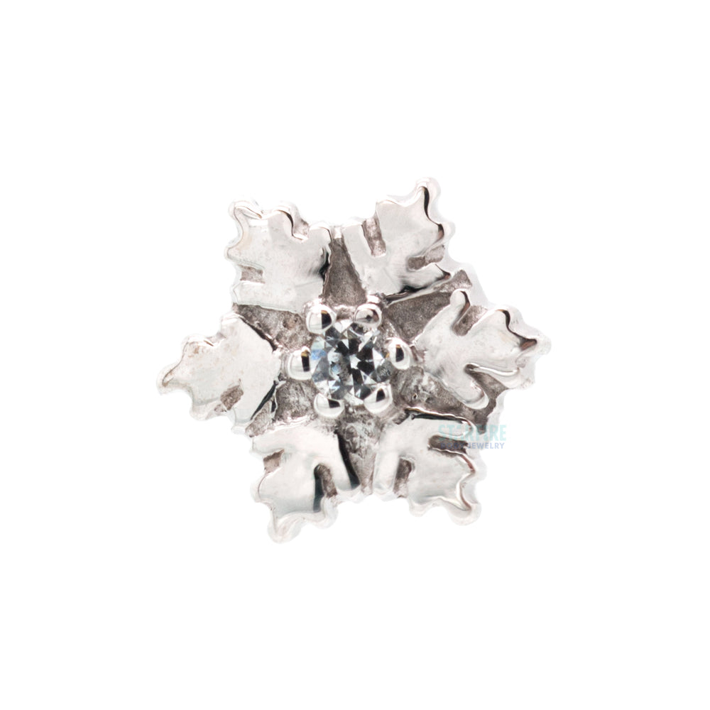 threadless: Snowflake Pin in Gold with White CZ
