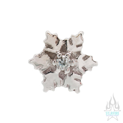 Snowflake in Gold with White CZ - on flatback