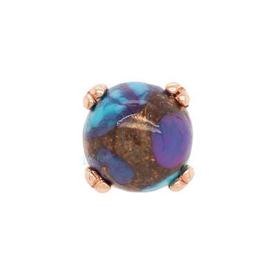 threadless: Copper Purple Turquoise Cabochon Prong Set Pin in Gold