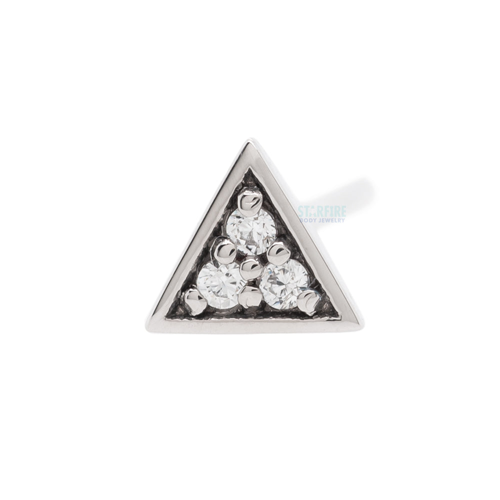 Micro Pave Triangle Nostril Screw in Gold with White CZ's