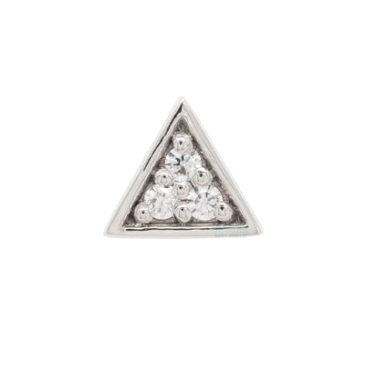 Micro Pave Triangle Nostril Screw in Gold with White CZ's