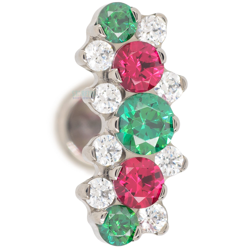 "Suprium" #5 Faceted Gem Cluster Threaded End - Holiday Collection