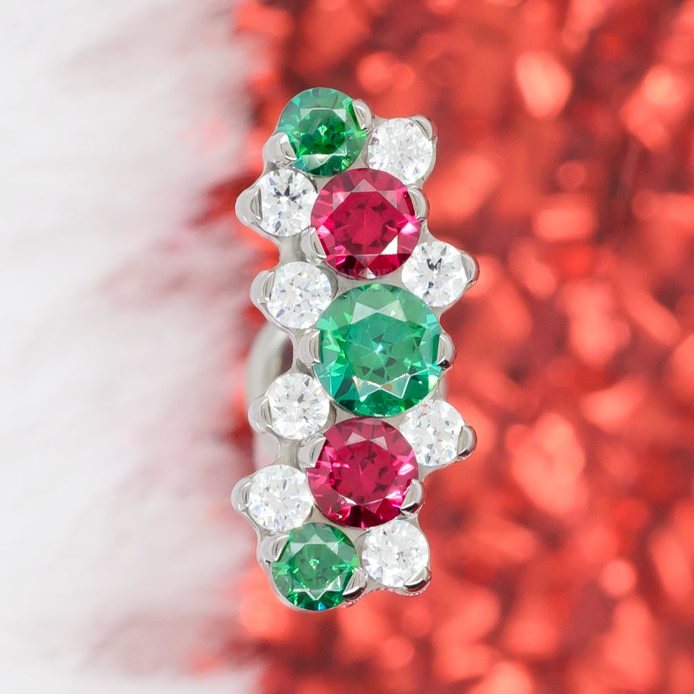 "Suprium" #5 Faceted Gem Cluster Threaded End - Holiday Collection