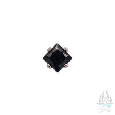 2mm Prong-Set Threaded End with Square Princess Star-Cut Faceted Gem
