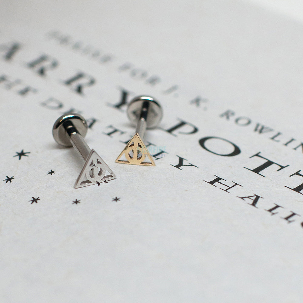 "Deathly Hallows" Threaded End in Gold