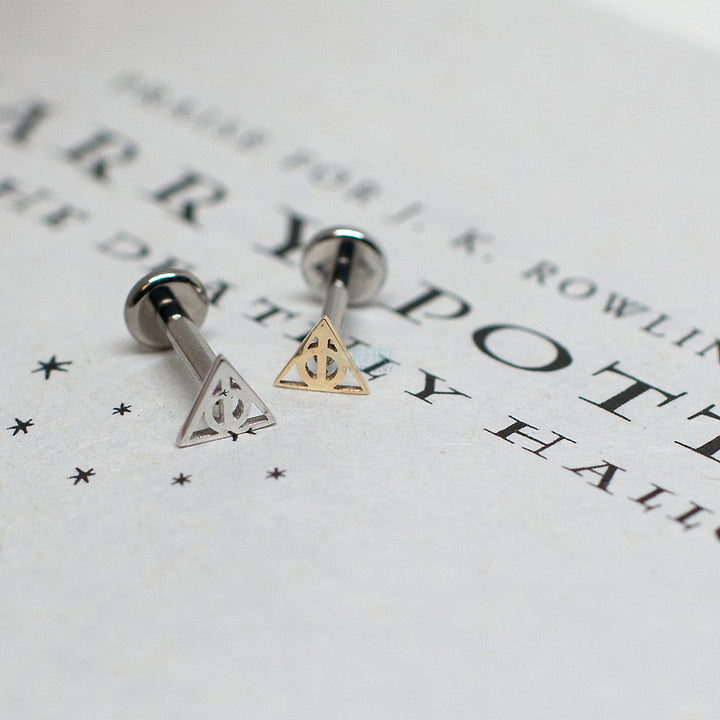 "Deathly Hallows" Threaded End in Gold